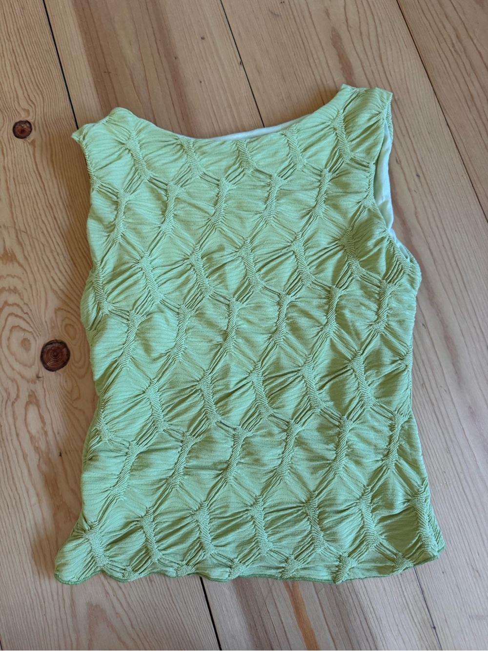 Lime Textured Sleeveless Tank